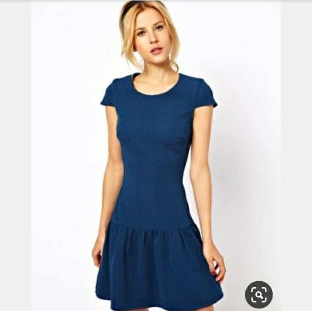 ASOS Mini Dress In Texture With Dropped Waist